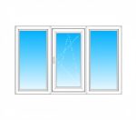 Brilliant white three-part uPVC tilt-and-turn window installed in Dublin house facade — Dublin Blinds