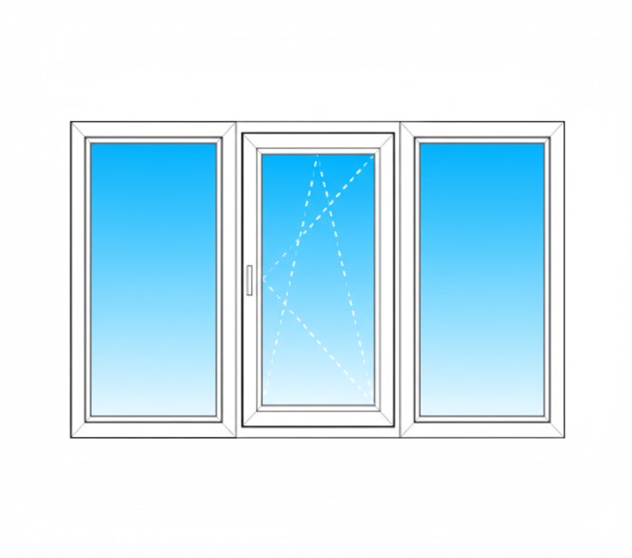 Brilliant white three-part uPVC tilt-and-turn window installed in Dublin house facade — Dublin Blinds